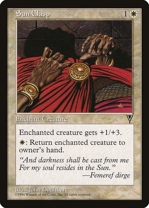 Sun Clasp, carta Magic di tipo Enchantment — Aura illustrata da John Coulthart