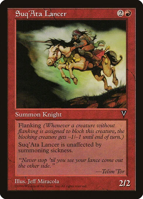 Suq'Ata Lancer, carta Magic di tipo Creature — Human Knight illustrata da Jeff Miracola