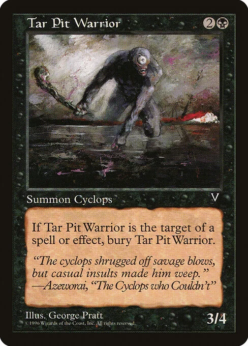 Tar Pit Warrior, carta Magic di tipo Creature — Cyclops Warrior illustrata da George Pratt
