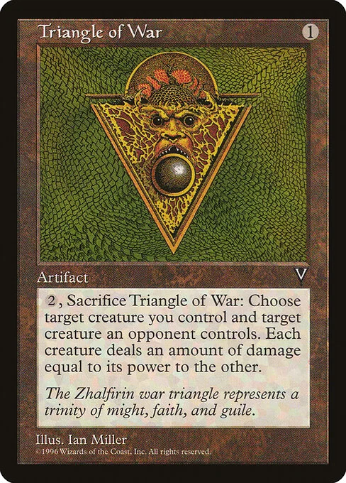 Triangle of War, carta Magic di tipo Artifact illustrata da Ian Miller