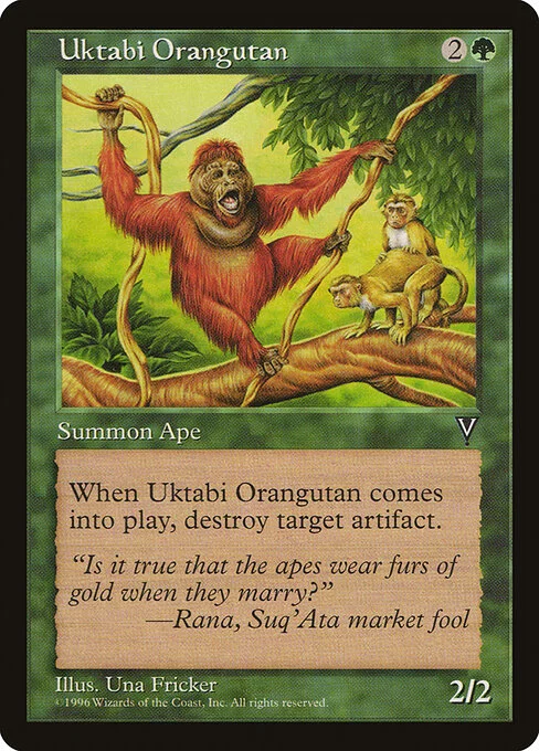 Uktabi Orangutan, carta Magic di tipo Creature — Ape illustrata da Una Fricker