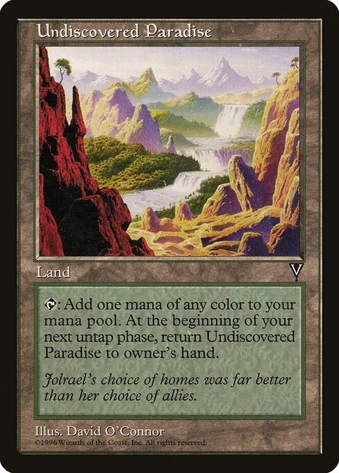 Undiscovered Paradise, carta Magic di tipo Land illustrata da David O'Connor
