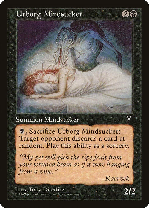 Urborg Mindsucker, carta Magic di tipo Creature — Horror illustrata da DiTerlizzi
