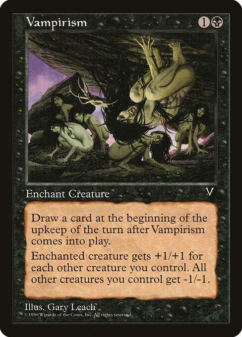 Vampirism, carta Magic di tipo Enchantment — Aura illustrata da Gary Leach