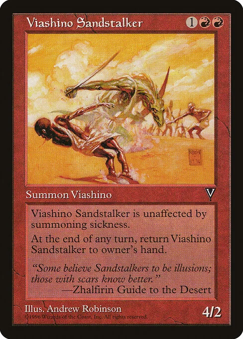 Viashino Sandstalker, carta Magic di tipo Creature — Lizard Warrior illustrata da Andrew Robinson