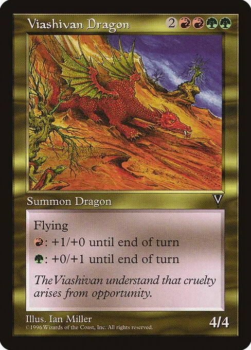 Viashivan Dragon, carta Magic di tipo Creature — Dragon illustrata da Ian Miller