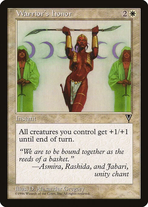Warrior's Honor, carta Magic di tipo Instant illustrata da D. Alexander Gregory