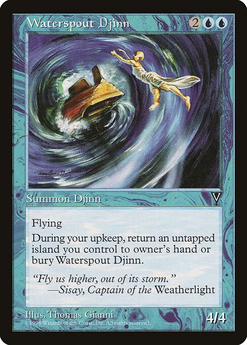 Waterspout Djinn, carta Magic di tipo Creature — Djinn illustrata da Thomas Gianni