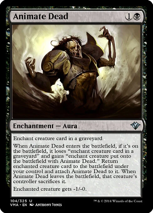 Animate Dead, carta Magic di tipo Enchantment — Aura illustrata da Anthony Jones