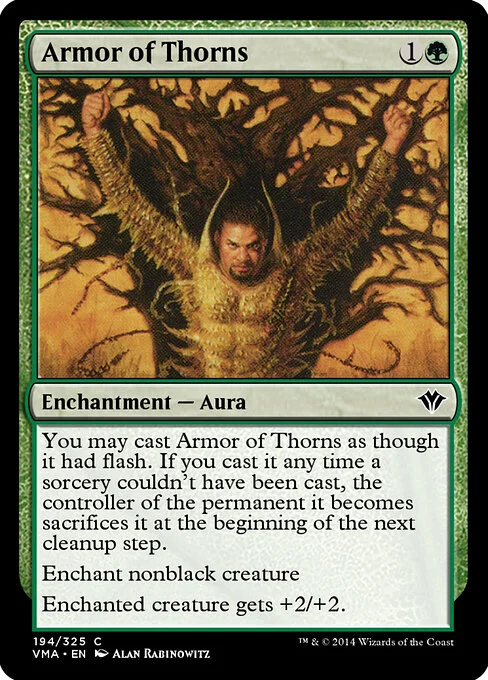 Armor of Thorns, carta Magic di tipo Enchantment — Aura illustrata da Alan Rabinowitz