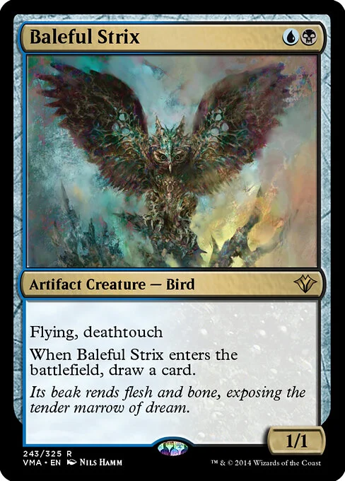 Baleful Strix, carta Magic di tipo Artifact Creature — Bird illustrata da Nils Hamm