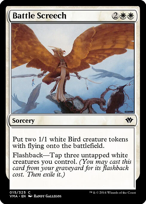 Battle Screech, carta Magic di tipo Sorcery illustrata da Randy Gallegos