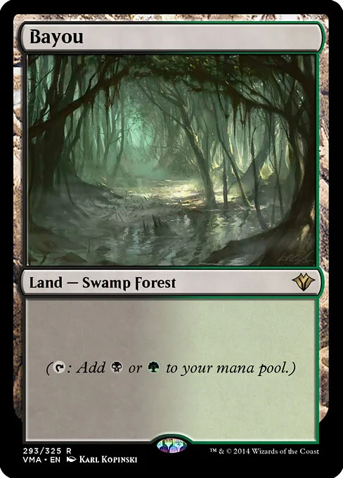 Bayou, carta Magic di tipo Land — Swamp Forest illustrata da Karl Kopinski