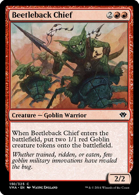 Beetleback Chief, carta Magic di tipo Creature — Goblin Warrior illustrata da Wayne England