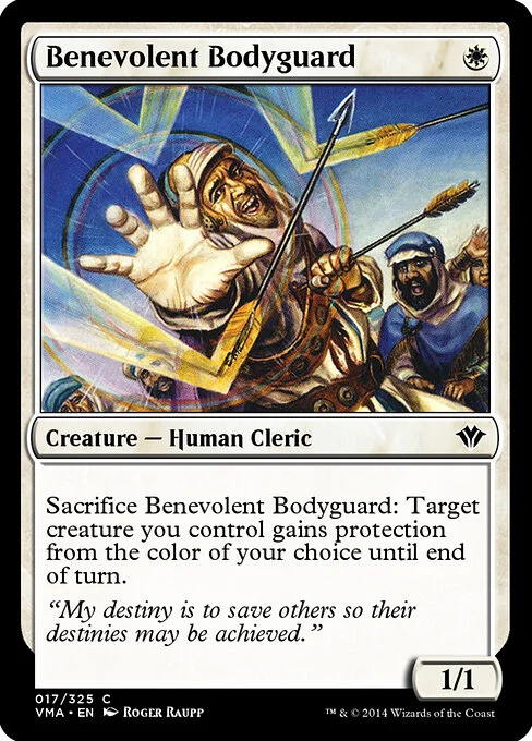Benevolent Bodyguard, carta Magic di tipo Creature — Human Cleric illustrata da Roger Raupp