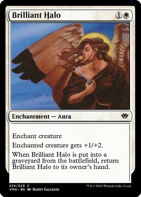 Brilliant Halo, carta Magic di tipo Enchantment — Aura illustrata da Randy Gallegos