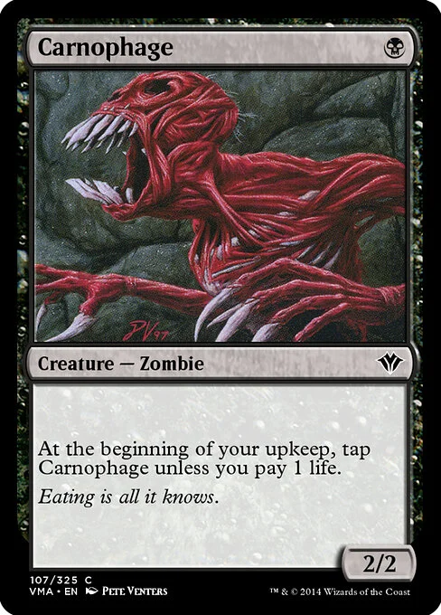 Carnophage, carta Magic di tipo Creature — Zombie illustrata da Pete Venters