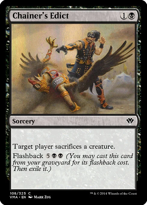 Chainer's Edict, carta Magic di tipo Sorcery illustrata da Mark Zug