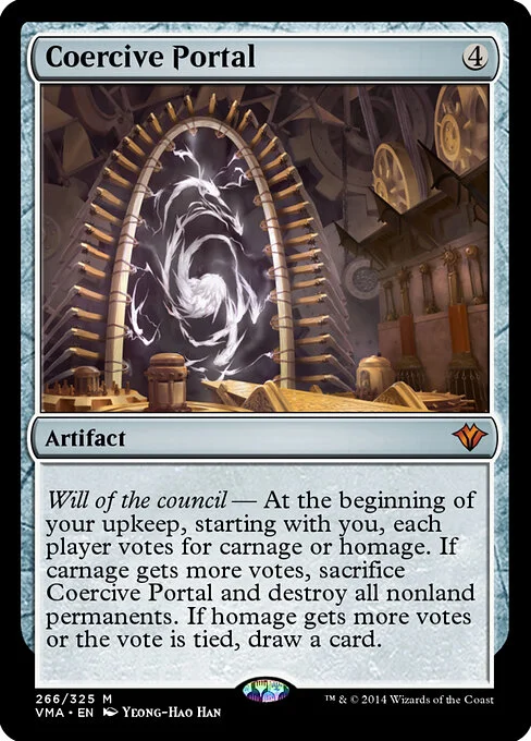 Coercive Portal, carta Magic di tipo Artifact illustrata da Yeong-Hao Han