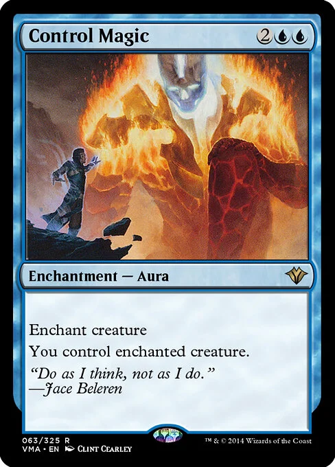 Control Magic, carta Magic di tipo Enchantment — Aura illustrata da Clint Cearley