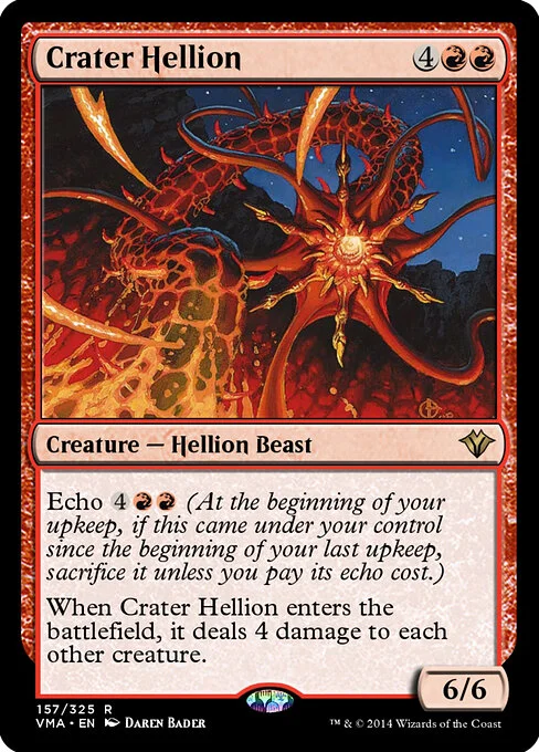 Crater Hellion, carta Magic di tipo Creature — Hellion Beast illustrata da Daren Bader