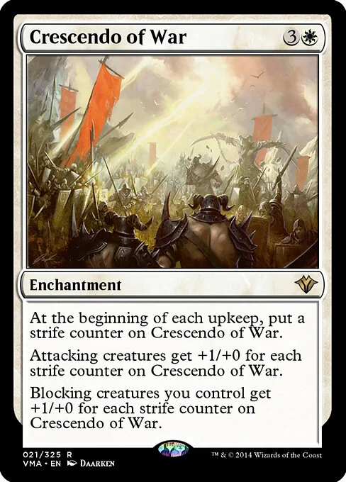 Crescendo of War, carta Magic di tipo Enchantment illustrata da Daarken