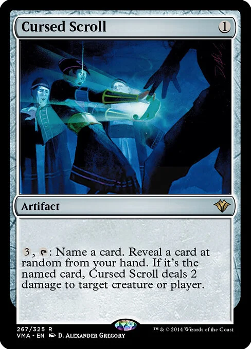 Cursed Scroll, carta Magic di tipo Artifact illustrata da D. Alexander Gregory