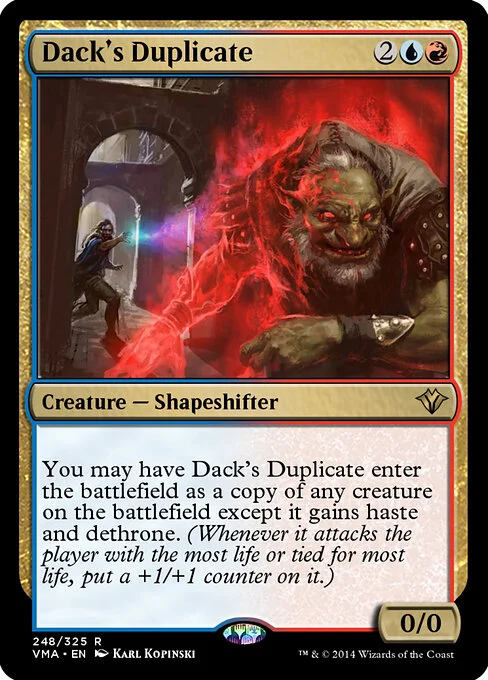 Dack's Duplicate, carta Magic di tipo Creature — Shapeshifter illustrata da Karl Kopinski