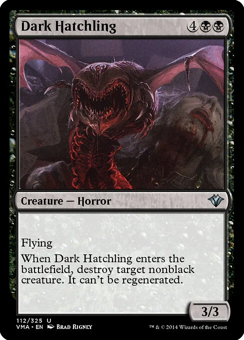 Dark Hatchling, carta Magic di tipo Creature — Horror illustrata da Brad Rigney