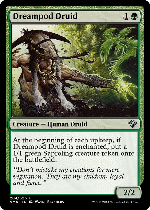 Dreampod Druid, carta Magic di tipo Creature — Human Druid illustrata da Wayne Reynolds