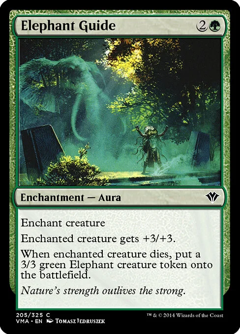 Elephant Guide, carta Magic di tipo Enchantment — Aura illustrata da Tomasz Jedruszek