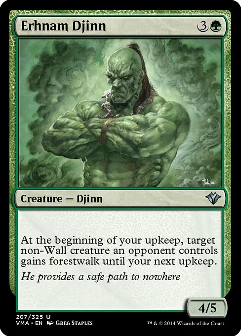 Erhnam Djinn, carta Magic di tipo Creature — Djinn illustrata da Greg Staples
