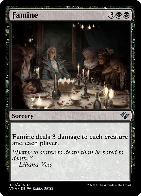 Famine, carta Magic di tipo Sorcery illustrata da Karla Ortiz