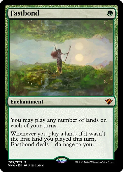 Fastbond, carta Magic di tipo Enchantment illustrata da Nils Hamm