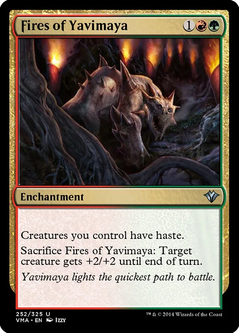 Fires of Yavimaya, carta Magic di tipo Enchantment illustrata da Izzy