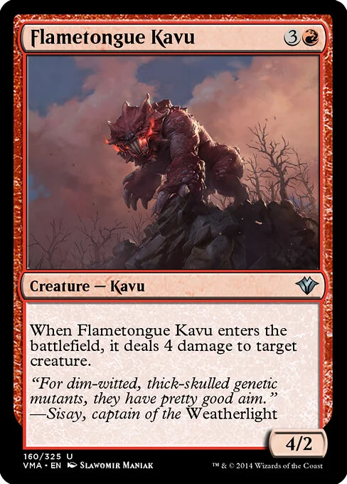 Flametongue Kavu, carta Magic di tipo Creature — Kavu illustrata da Slawomir Maniak