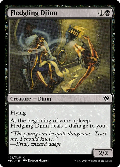 Fledgling Djinn, carta Magic di tipo Creature — Djinn illustrata da Thomas Gianni