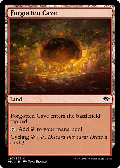 Forgotten Cave, carta Magic di tipo Land illustrata da Noah Bradley