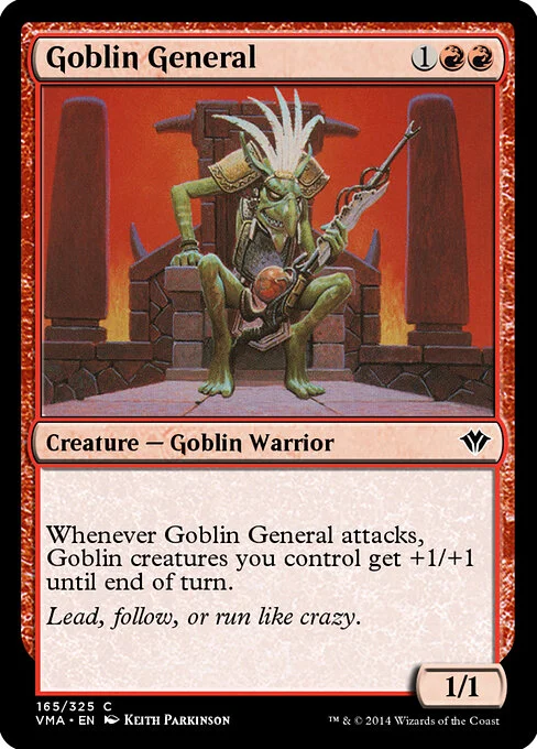 Goblin General, carta Magic di tipo Creature — Goblin Warrior illustrata da Keith Parkinson