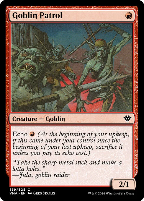 Goblin Patrol, carta Magic di tipo Creature — Goblin illustrata da Greg Staples