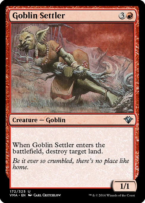 Goblin Settler, carta Magic di tipo Creature — Goblin illustrata da Carl Critchlow