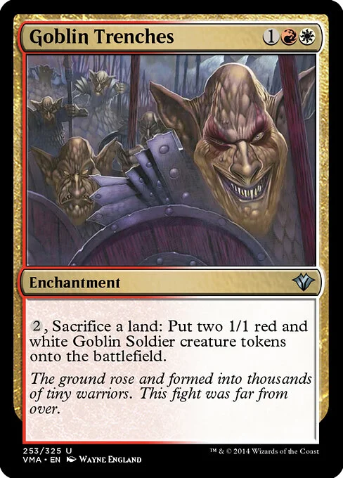 Goblin Trenches, carta Magic di tipo Enchantment illustrata da Wayne England