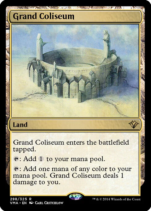 Grand Coliseum, carta Magic di tipo Land illustrata da Carl Critchlow