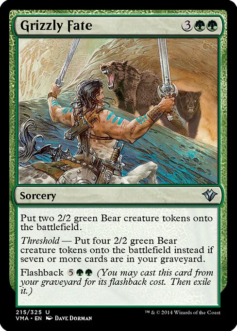 Grizzly Fate, carta Magic di tipo Sorcery illustrata da Dave Dorman