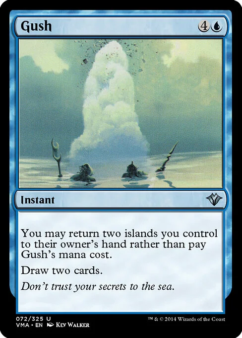 Gush, carta Magic di tipo Instant illustrata da Kev Walker