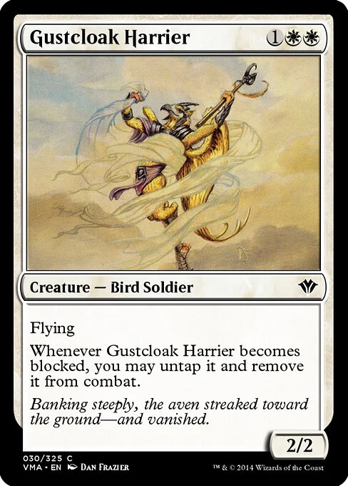 Gustcloak Harrier, carta Magic di tipo Creature — Bird Soldier illustrata da Dan Frazier