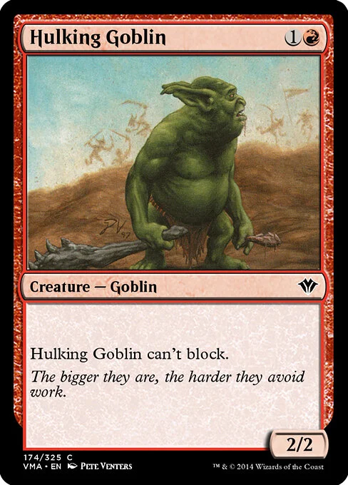 Hulking Goblin, carta Magic di tipo Creature — Goblin illustrata da Pete Venters