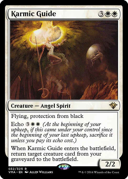 Karmic Guide, carta Magic di tipo Creature — Angel Spirit illustrata da Allen Williams