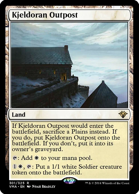 Kjeldoran Outpost, carta Magic di tipo Land illustrata da Noah Bradley