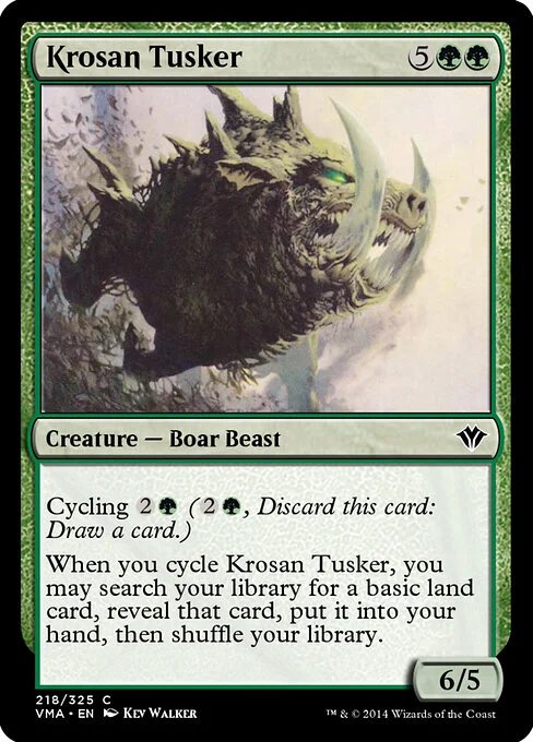 Krosan Tusker, carta Magic di tipo Creature — Boar Beast illustrata da Kev Walker
